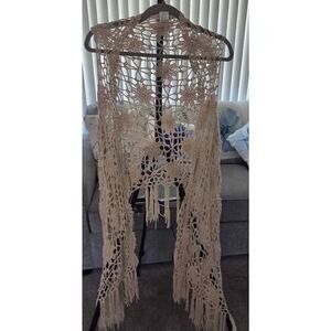 🌞 Boho Crochet Fringe Vest | Vivid Collection | Festival Hippie Chic | Size Med